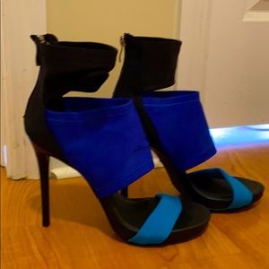 Black and blue heels